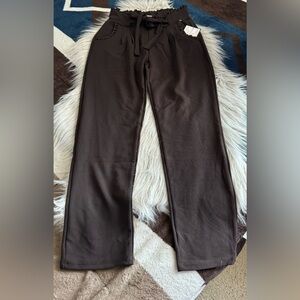 Solid Drawstring Waist Wide Leg